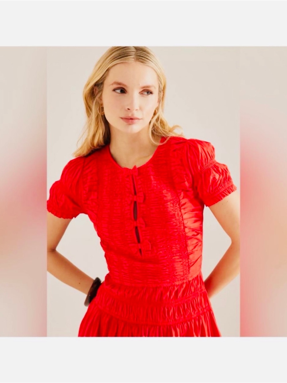 Anthropologie Damson Madder Saffy Midi Dress Red Alert NWOT Size 16 - Picture 3 of 10